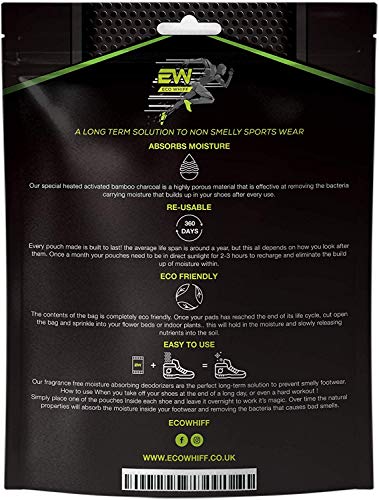 Eco chorrito de Deporte para ambientador carbón Activado de ★ ★ La elección Corredores, Hombre, MMA, Gimnasio y Everyday Smelly Feet ★