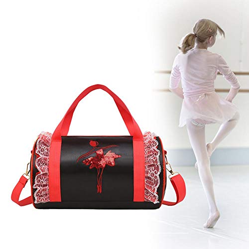 Ecoticfate Bolsa De Baile para Niños Bolso Bandolera Portátil para Niños Bolso De Baile Latino para Niñas Bolso De Baile De Ballet Magro para Niños 29.5x18x18cm