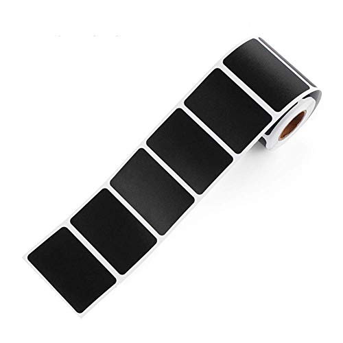 EDATOFLY 150 Etiquetas de Pizarra, Pegatinas de pizarra Reutilizable Etiquetas Adhesivas con 1 rotuladores borrables para frascos, botes, tarros Kilner, Scrapbooking, Negro, 6 x 4cm