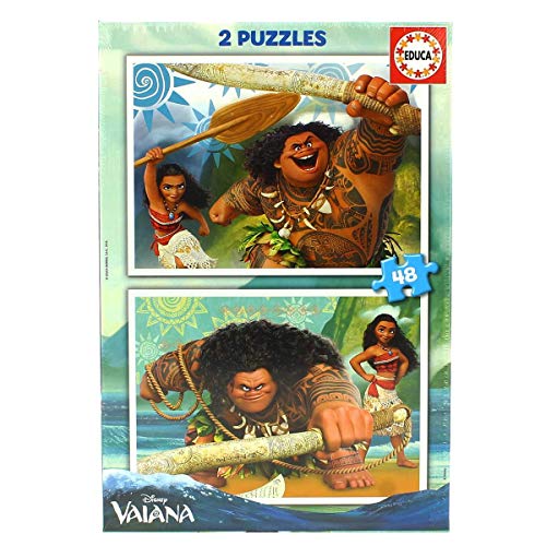 Educa- Vaiana Disney 2 Puzzles infantiles de 48 piezas, a partir de 4 años (16952)