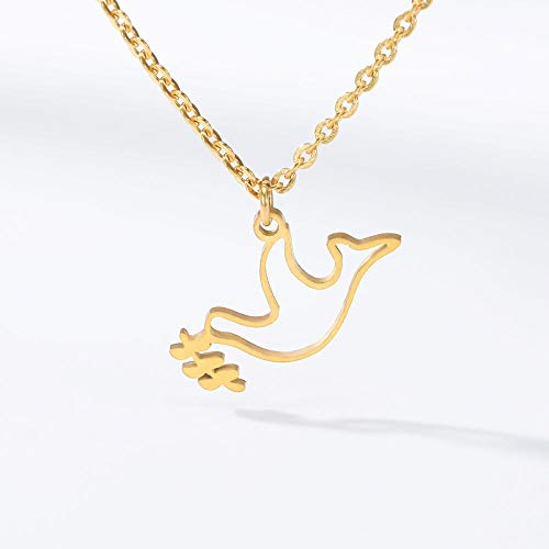 El niño y la Madre muerden Las Ramas Collar de pájaros Cadenas de clavícula Colar Gold   Swallow Birdie Love Bird Colgante Collar