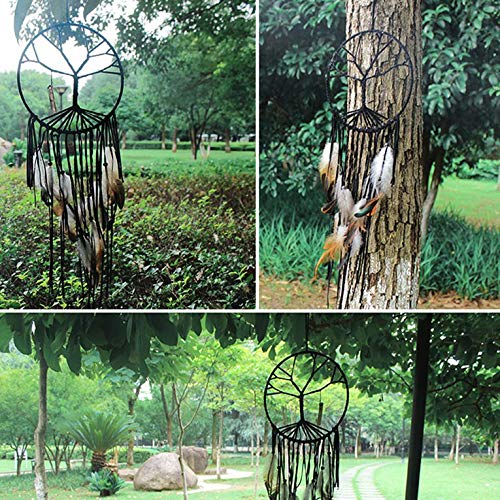 Eletam Árbol de la Vida Atrapasueños Joyería Interior Amuleto de Cristal Adorno Colgante Hecho a Mano Xr075