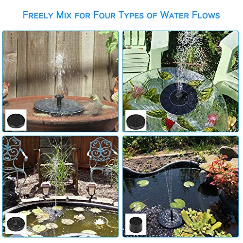 Eletorot Solar Fuente Bomba, 1.2 W Fuente Solar Flotador Jardin con 5 Boquillas Pequeño Estanque,Baño de Aves, Fish Tank,Decoración de Jardín