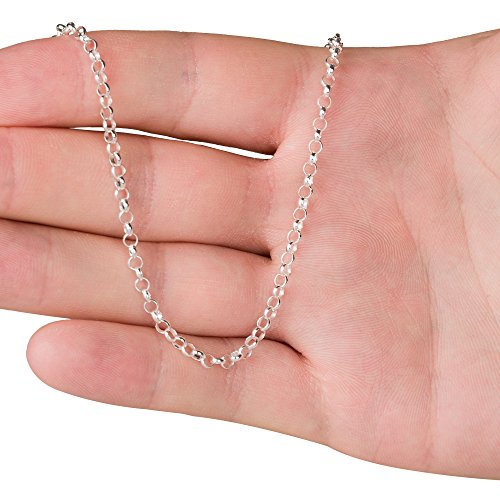 EMPATHY JEWELS Cadenas de Plata para Hombre en 5 tamaños - Collar Plata Hombre de 3mm de Grosor - Cadena de Plata para Hombre de fabricación Italiana - Cadenas Hombre Plata para Hacer un Regalo.