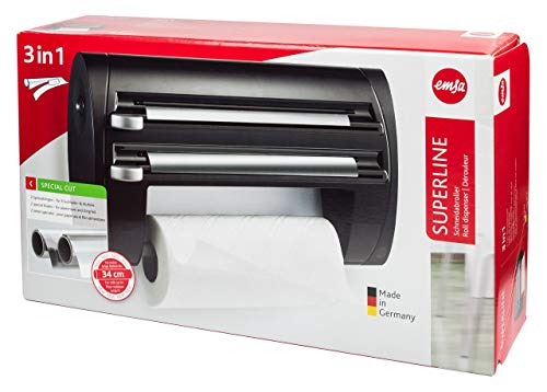 Emsa Superline Dispensador De Rollos, Plástico, Negro, 1 Unidad
