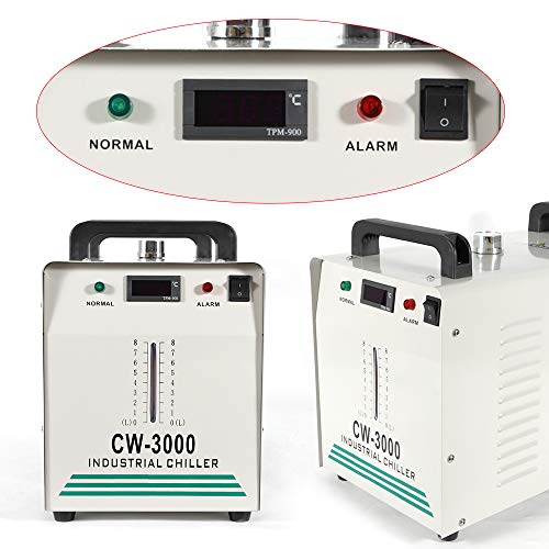 Enfriador Agua Industrial CW-3000DG 60/80W Agua Chiller Enfriador para CNC láser de grabado grabado máquinas CO2 Manguera Enfriadora DHL (9 L, tipo 50 W, para tubos CNC)