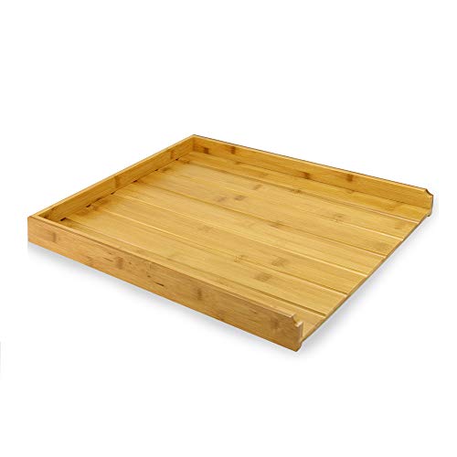 Escurridor de bambú | Escurridor de platos de madera | Escurreplatos| Organizador de cubiertos de una pieza | Accesorios de cocina | Herramientas de limpieza | M&W