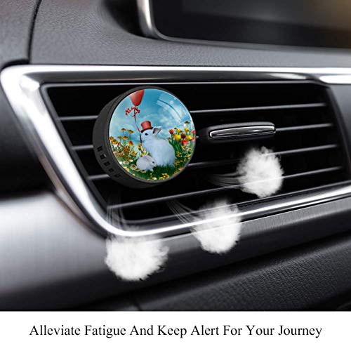 Eslifey Difusor de Aire para Coche con diseño de Conejos de Pascua, difusor de aceites Esenciales de Goma EVA, Aroma a Fruta de la pasión