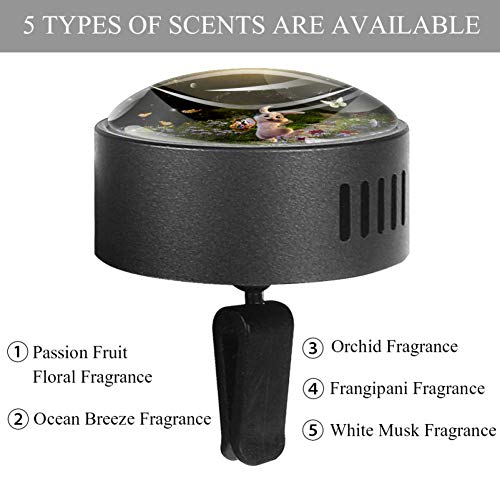 Eslifey Difusor de ambientador de Coche con diseño de Conejo de Pascua de Goma EVA para aromaterapia, difusor de aceites Esenciales, Fruta de la pasión