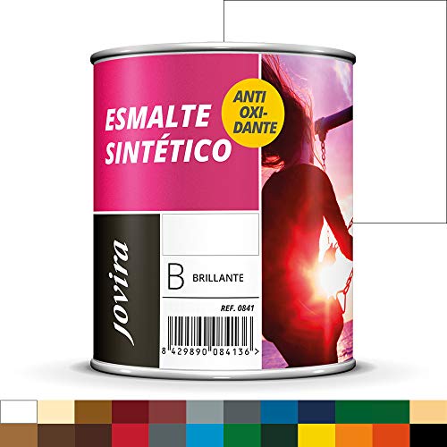 ESMALTE SINTÉTICO ANTIOXIDANTE BRILLO. Protección y decoración de superficies de acero, hierro y madera. (750ML, BLANCO)