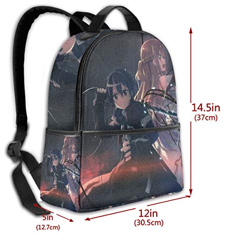 Espada Arte Online Estudiante Bolsa Unisex Dibujos Animados Impreso Escuela Universidad Mochila 14.5 x 12.7 cm