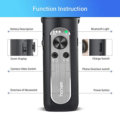 Estabilizador de Mano iSteady X Gimbal Estabilizador para Smartphone de 3 Ejes, para iPhone XS/XR/X/8/8/11 Plus, Samsung S10, S9, Note 9/8, Huawei P30,8 Horas de duración, 259 g One-Touch, 320°
