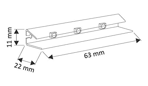 Estante de cristal LED luz blanca cálida Clip de plástico de 50 mm Kit (4 clips)