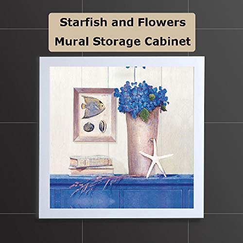 Estantería De Baño Ropa Organizadores Y Almacenamiento, Mural Plegable De Taquillas Estrellas De Mar Y De Las Flores Pintura Mural Impermeable Gabinete De Almacenamiento Caja