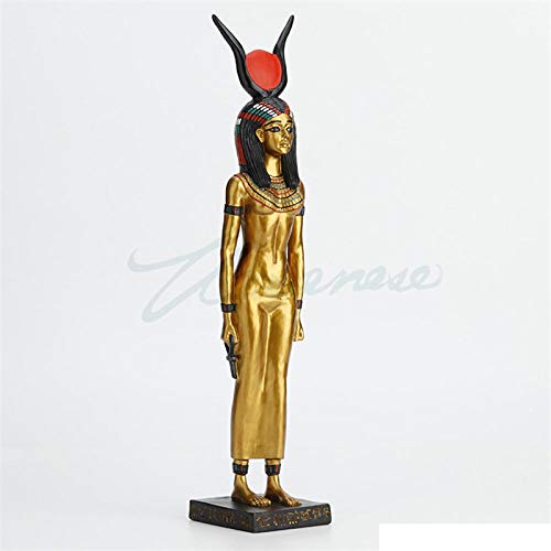 Estatuas Escultura Estatuillas,Resina Creativa Antiguo Egipto ISIS Dios Figura Figurilla Escultura Coleccionable,Adornos Artesanales De Escritorio Estatuillas De Arte Decorativa para Interiores, Sal