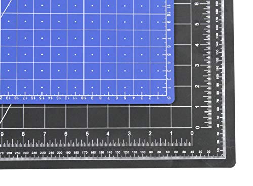 Esterilla de corte profesional A1 = 60 x 90 cm impreso por ambos lados: cm & pulgadas, autorreparable, bicolor, 3 mm de grosor