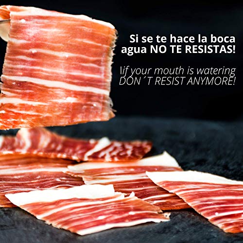 Estuche Paleta de Jamon de Bellota 100% Iberica Reserva Pata Negra - 10 Sobres Loncheados de 100 gr de Jamon Iberico Cortado a Mano y Envasados al Vacio - Embutidos y Regalos Ibericos Gourmet - 1 kg
