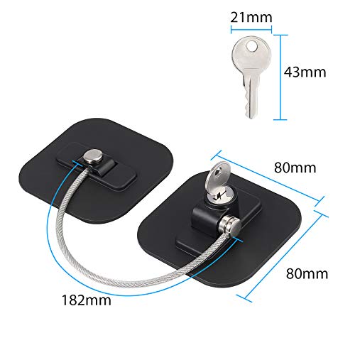 eSynic 2 piezas Seguridad de Refrigerador Cerradura de la Puerta del Refrigerador con Llave para la Seguridad del Bebé Utilizado en Refrigeradores Congeladores Armarios Secadoras Lavadoras-Negro