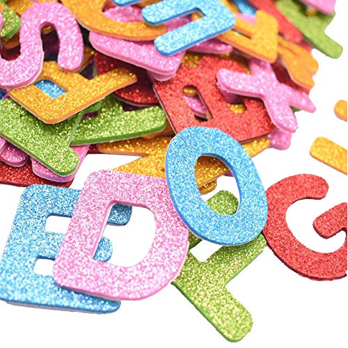Etiqueta Engomada de La Espuma Del Brillo,104 Pegatinas Autoadhesivas de Espuma de Letras,Etiqueta Engomada Brillante Para la Pared de La Habitación En Casa DIY Craft Embellishment Set