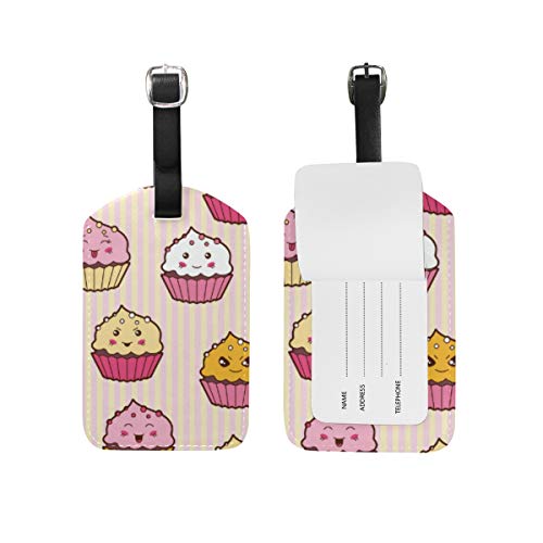 Etiquetas de equipaje para tartas, para hombres, mujeres, cruceros, etiquetas personalizadas, para bolsa de viaje, maleta, cuero, juego de 2 unidades, con hebilla