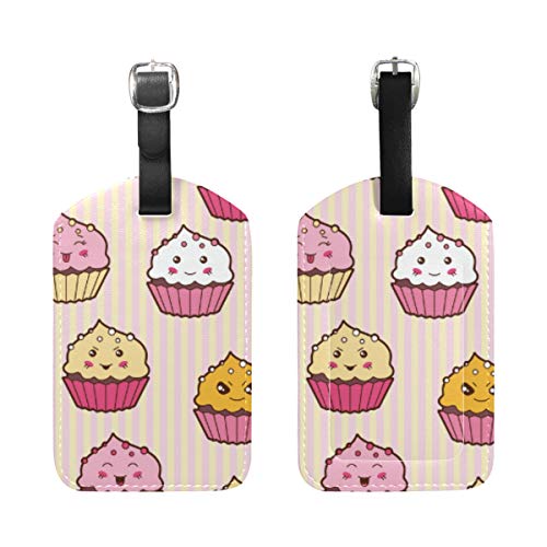 Etiquetas de equipaje para tartas, para hombres, mujeres, cruceros, etiquetas personalizadas, para bolsa de viaje, maleta, cuero, juego de 2 unidades, con hebilla