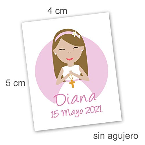 Etiquetas personalizadas para detalle de Primera Comunión niña. Pack 25 udes.