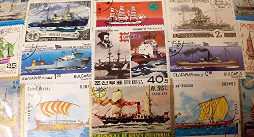 Explora Barcos del Mundo Conjunto De 100 Sellos Coleccionables - Transporte Naval / Todos Diferentes / Recuerdo De Viaje