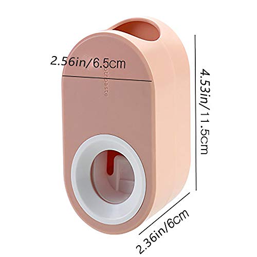 Exprimidor automático de pasta dental Dispensador de pasta de dientes montado en la pared y juego de portacepillos con 2 lugares para cepillos de dientes y 1 dispensador automático de pasta de dientes
