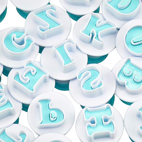 Fangehong 26 Pcs Moldes de Letras, Moldes Cortadores con Forma de Alfabeto, Bricolaj eImprimir Galletas Abecedario Molde para Decoración de Tortas, Fondant, Pastel, Niños