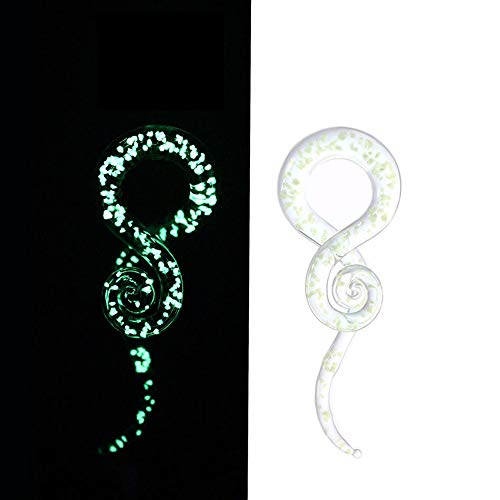 Fanvone Túnel de Carne 1 par de Tapones for los oídos de Vidrio, Fluorescencia, medidores espirales Verdes, Conjunto de Joyas Piercing Tapones para los oídos Túneles (tamaño : 6mm)