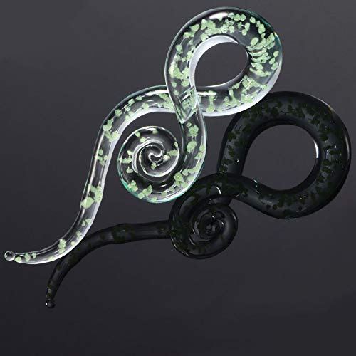 Fanvone Túnel de Carne 1 par de Tapones for los oídos de Vidrio, Fluorescencia, medidores espirales Verdes, Conjunto de Joyas Piercing Tapones para los oídos Túneles (tamaño : 6mm)