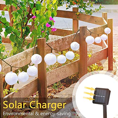 Farolillos Solares Exterior GolWof Guirnaldas Luces Exterior Solar 6M 30 LED Impermeable Guirnalda Solar Luces Solares para Exterior Jardin para Decoración Terraza Hogar Bodas Navidad - Blanco Cálido