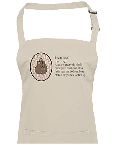 FatCuckoo Diccionario Definición de Boxeo Funny Vocabulario Significado.-Unisex Adulto Delantal, algodón poliéster, Natural, Talla única