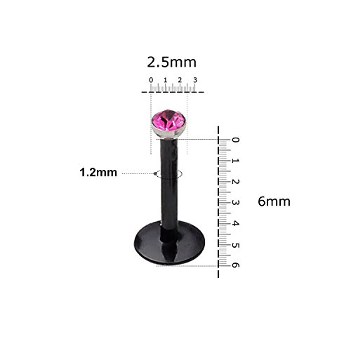 FECTAS 10pcs 16Gauge Labio Transparente Piercing Bar Tragus labret retenedores retenedores joyeria