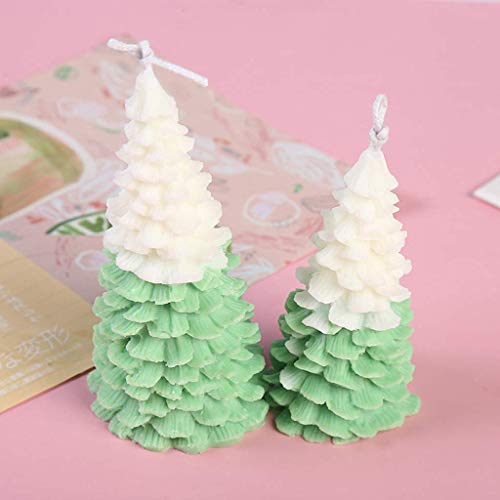FEE-ZC 3D Molde de Silicona para árbol de Navidad Molde para Velas Jabón Arcilla Yeso Hacer Molde Molde para Pasteles DIY