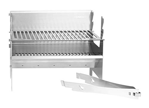 Fennek 2.0 | Barbacoa de carbón de acero inoxidable para camping, senderismo, Vanlife, jardín y barbacoa al aire libre (Fennk 2.0)