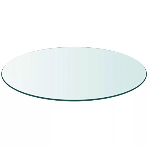 Fesjoy Tablero de Mesa Cristal Templado Redondo 600 mm 8 mm