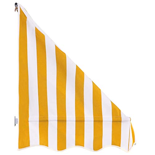 Festnight 350x120 cm Toldo para Bar/Accesorios Casa Jardín Terraza para Salón, Tienda o Cualquier Otro Establecimiento, Naranja y Blanco