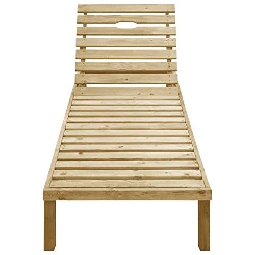 Festnight Tumbona de Madera de Pino Impregnada Tumbona Jardin Exterior 200 x 70 x (31,5-77) cm