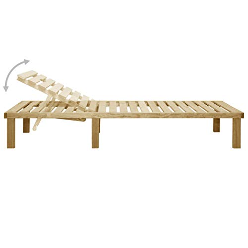 Festnight Tumbona de Madera de Pino Impregnada Tumbona Jardin Exterior 200 x 70 x (31,5-77) cm