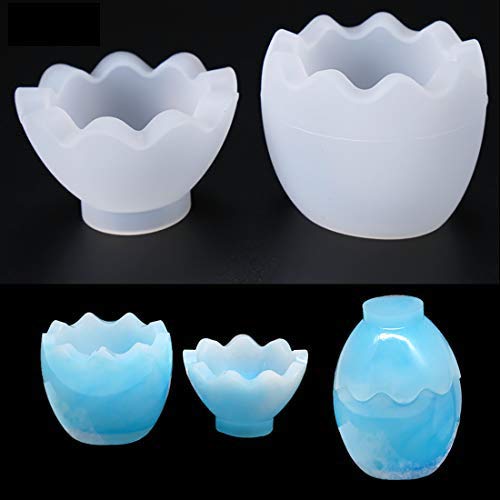 FineInno Moldes de Caja de Baratija de Resina Huevo Egg Epoxi Resin Mold Moldes de Caja de Joyería de Silicona para Fabricación Joyero DIY Artesanía