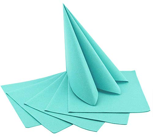 finemark Servilletas de cóctel, 40 cm, 25 cm, para Bodas, Verde Menta, 12 Stück | 40 x 40 cm