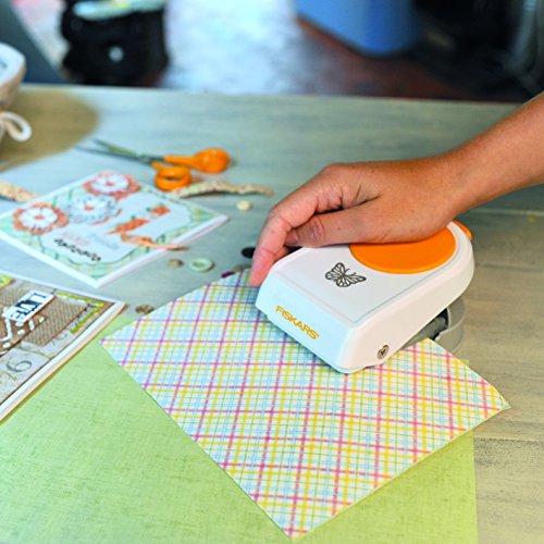 Fiskars Perforadora de figuras complicadas XL - Mariposa, Ø 5 cm, Acero de calidad/Plástico, Blanco/Naranja, 1015767