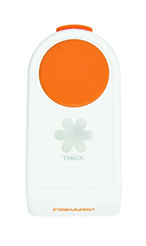 Fiskars Perforadora de Figuras, Flores, Ø 3,8 cm, Para diestros y zurdos, Acero de calidad/Plástico, Blanco/Naranja, Power, L, 1020491
