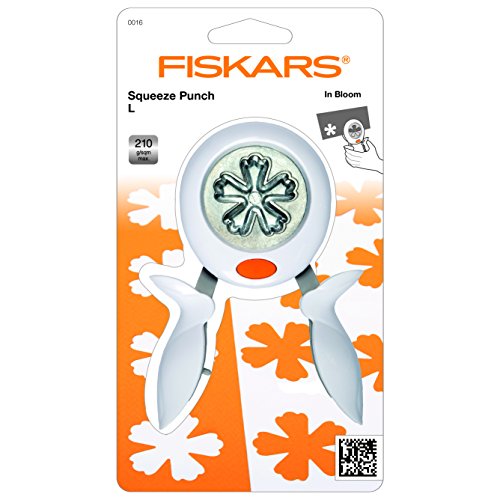 Fiskars Perforadora Squeeze Punch-Grande-Flor, Plateado, L