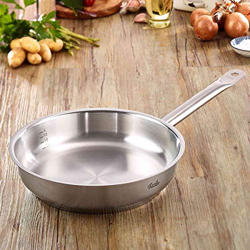 Fissler original-profi collection / Sartén honda (Ø 28 cm) de acero inoxidable, sin revestimiento, apta para cocinas de inducción, gas, vitrocerámica y eléctricas