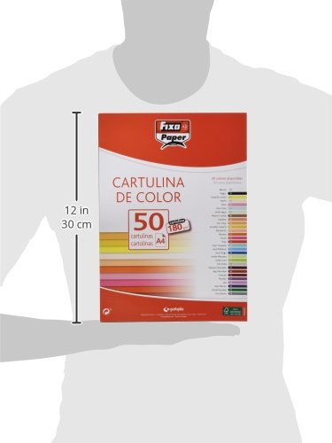 Fixo Paper 11110310 – Paquete de 50, cartulina negra A4, 180g
