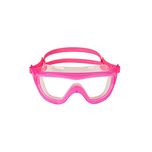 FLAUU Los niños del Profesional Gafas de natación, 2 tamaños, Lente de policarbonato, Cuadro Silicona Suave, Marco Grande, antivaho, de Alta definición, a Prueba de Agua,Rosado,S