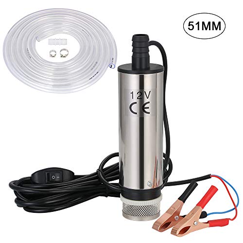 flintronic Bomba de Agua y Aceite, 12V Bompa Sumergible de Acero Inoxidable Bomba de Combustible Diesel Transferencia de Líquido Aceite Agua por Auto, Caravana, Marino, Barca
