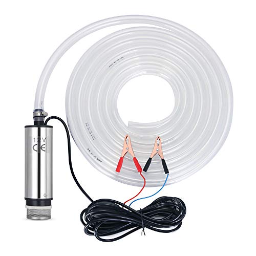 flintronic Bomba de Agua y Aceite, 12V Bompa Sumergible de Acero Inoxidable Bomba de Combustible Diesel Transferencia de Líquido Aceite Agua por Auto, Caravana, Marino, Barca
